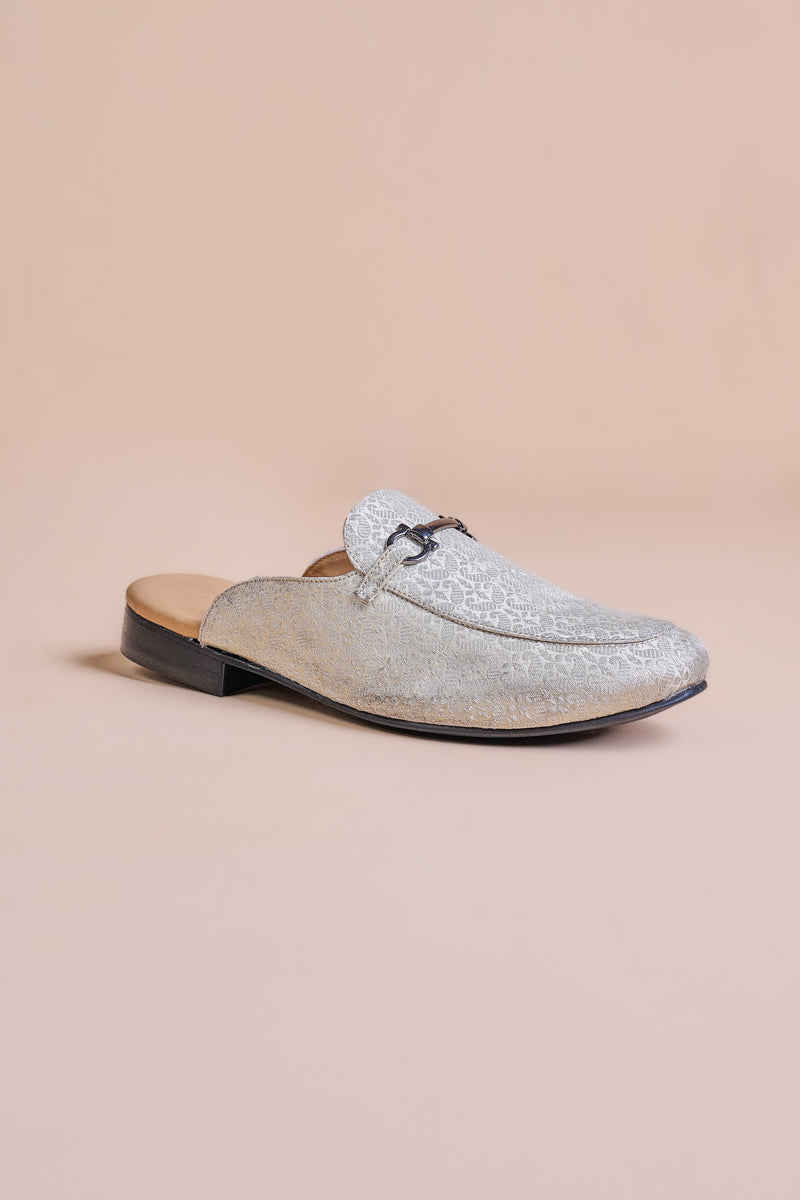 Ivory Brocade Loafers