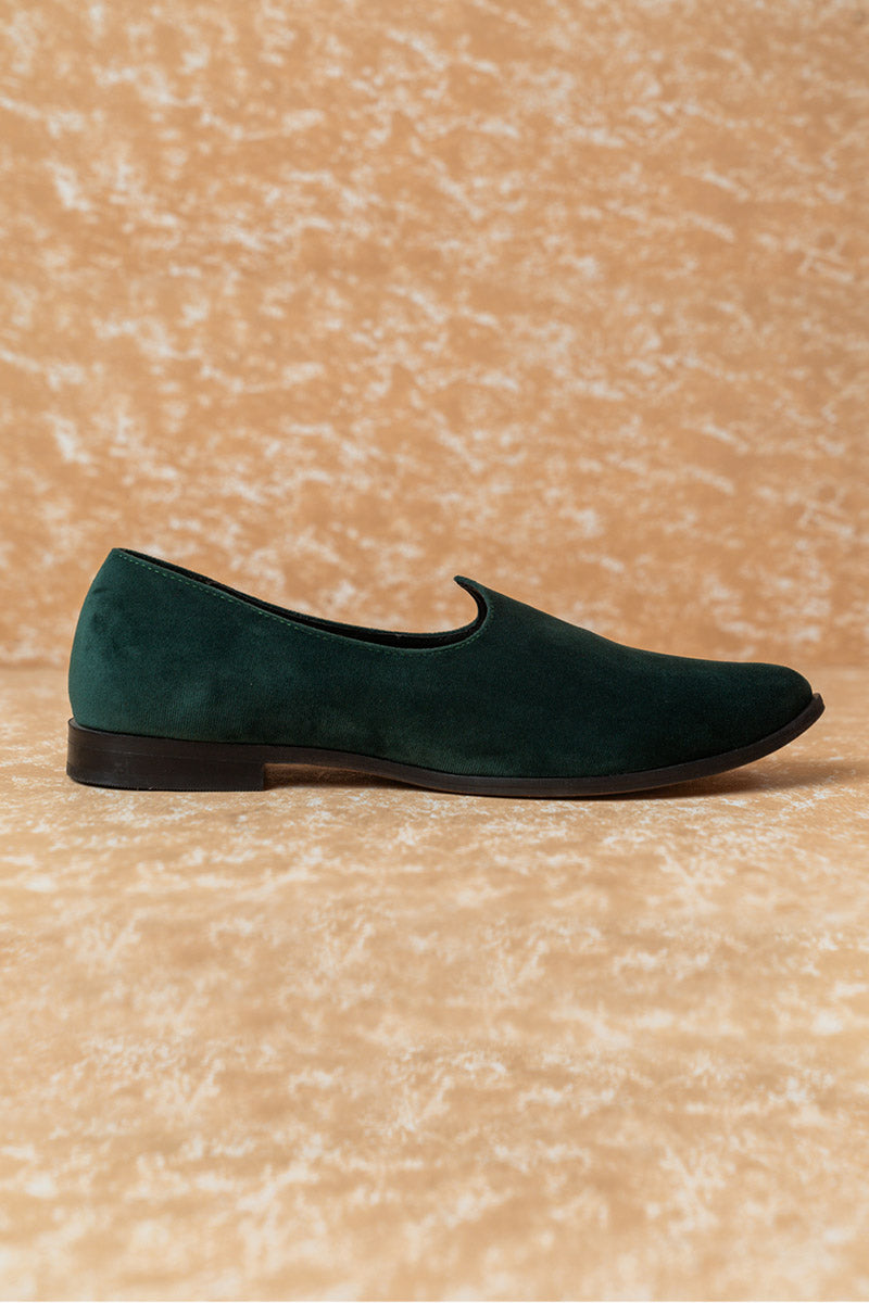 Dark Green Velvet Mojari