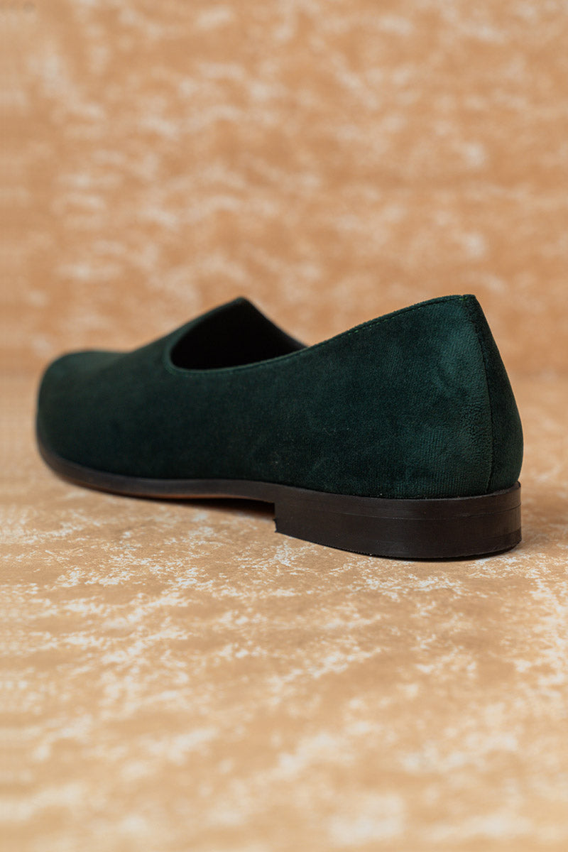 Dark Green Velvet Mojari