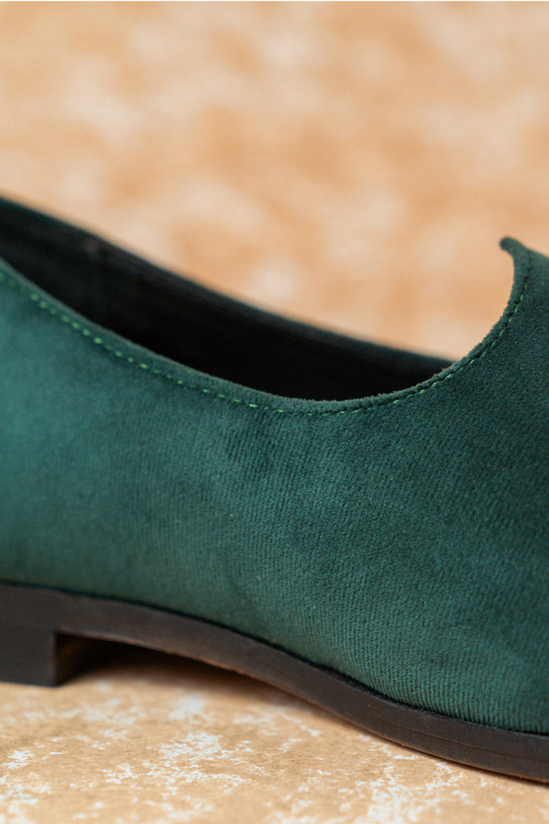 Dark Green Velvet Mojari