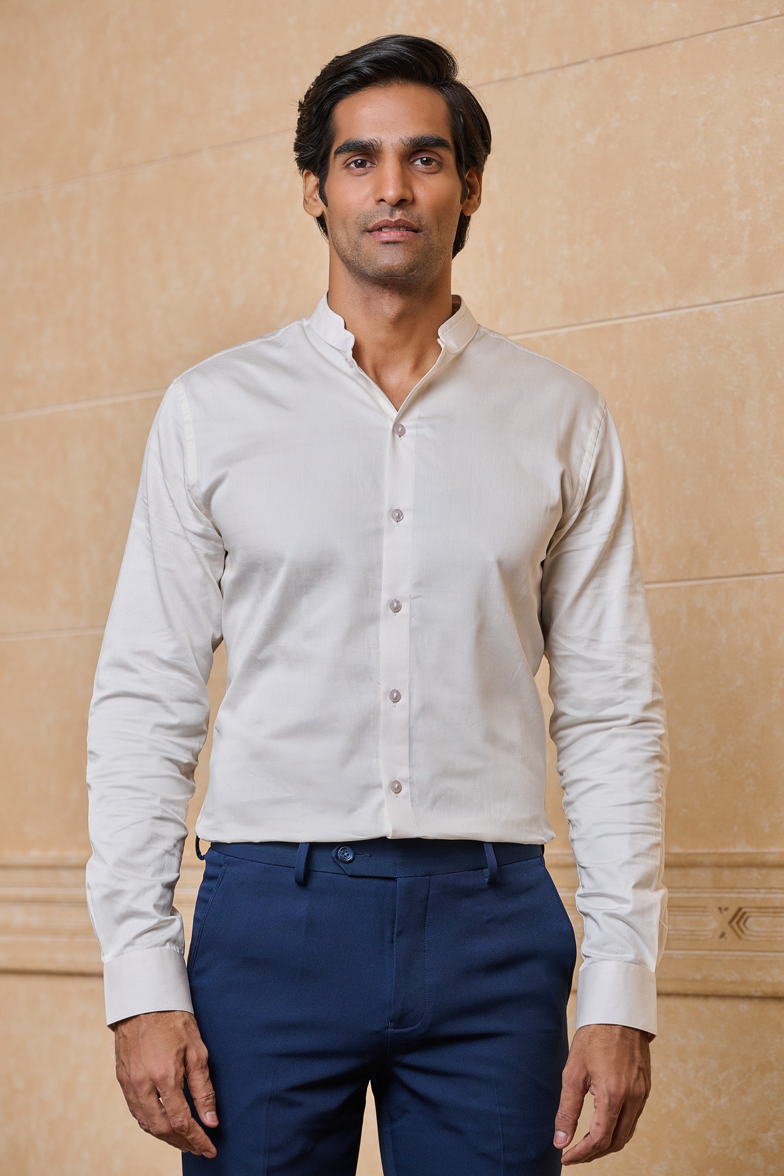 Ivory Solid Casual Shirt