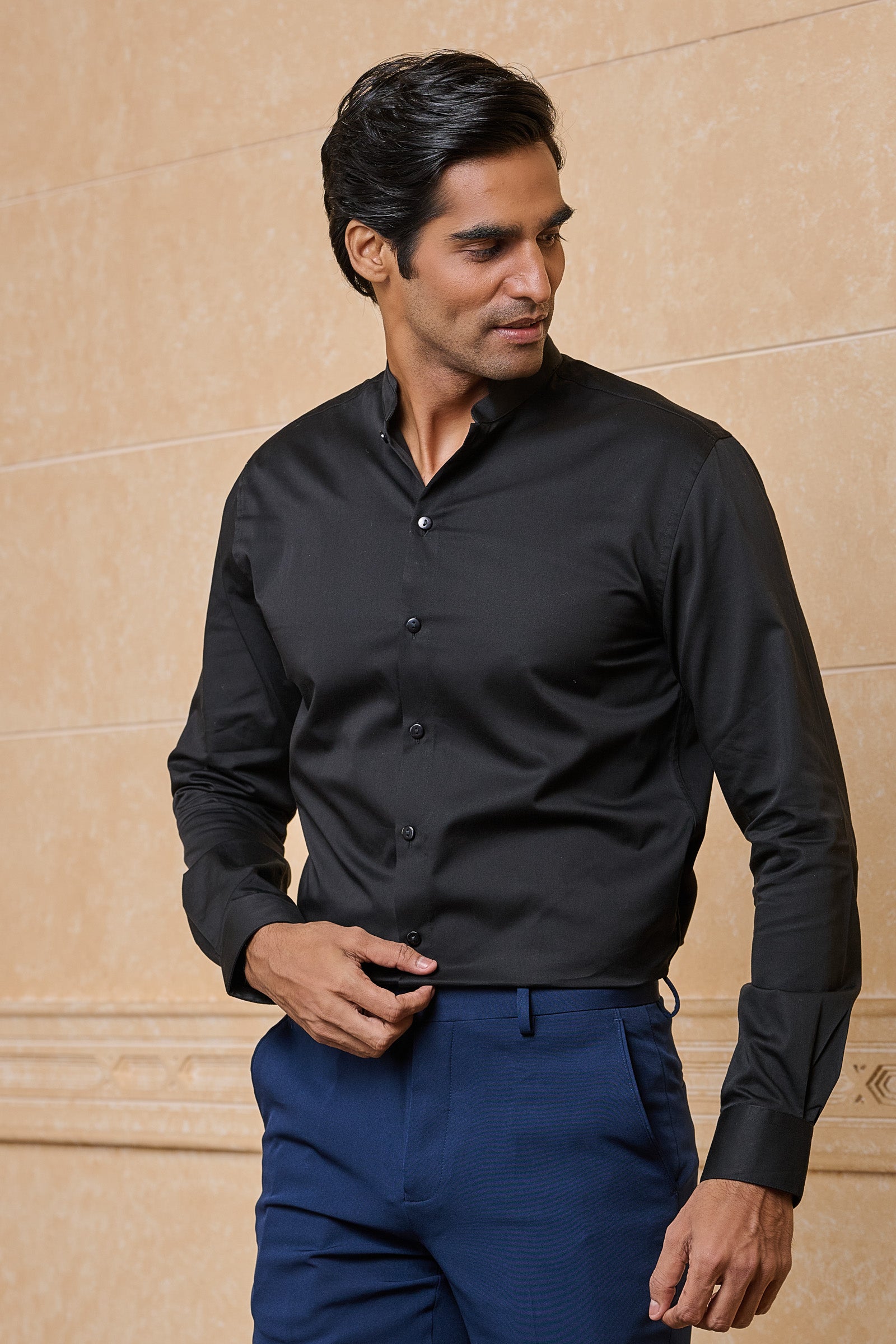 Solid Black Casual Shirt