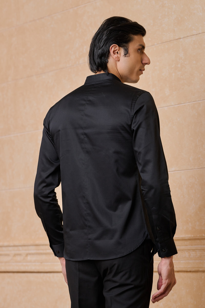 Black Solid Casual Shirt