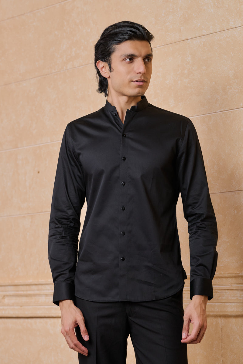 Black Solid Casual Shirt