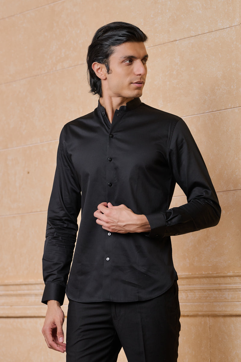 Black Solid Casual Shirt