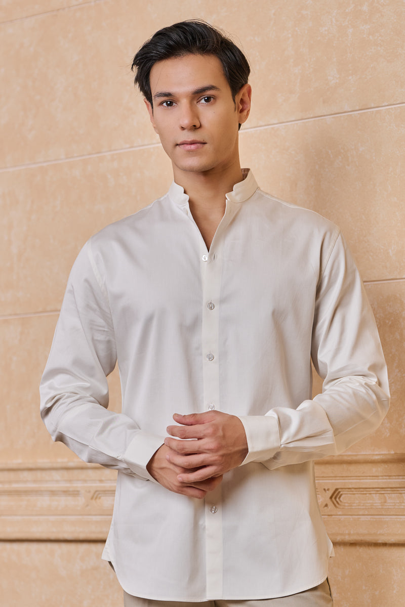 Ivory Solid Casual Shirt