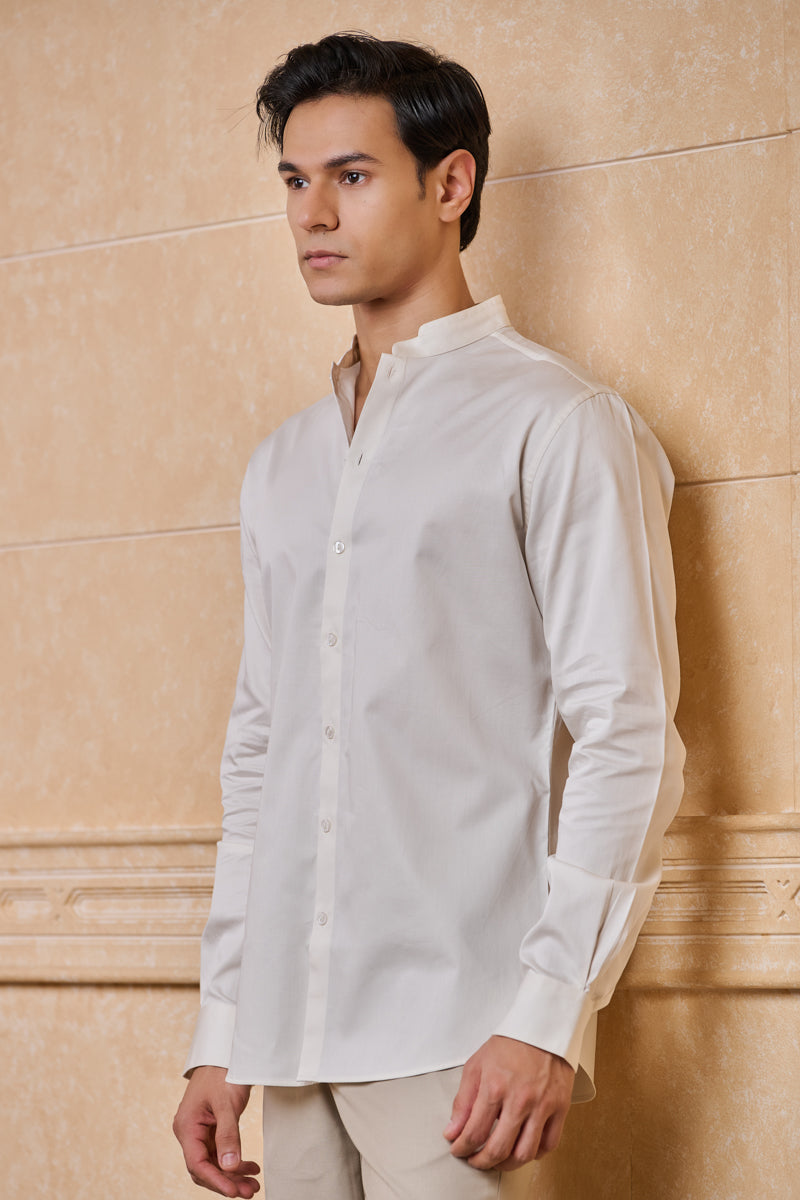 Ivory Solid Casual Shirt