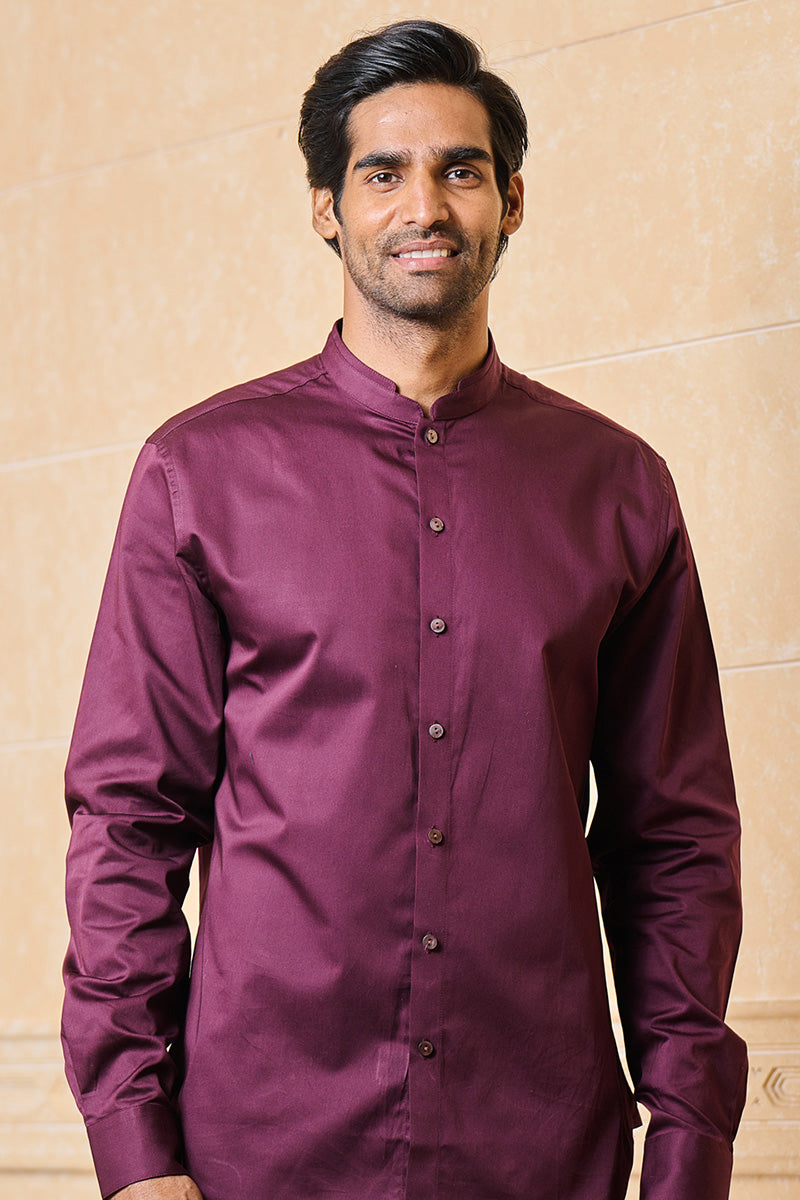 Wine Classic Cotton Shirt