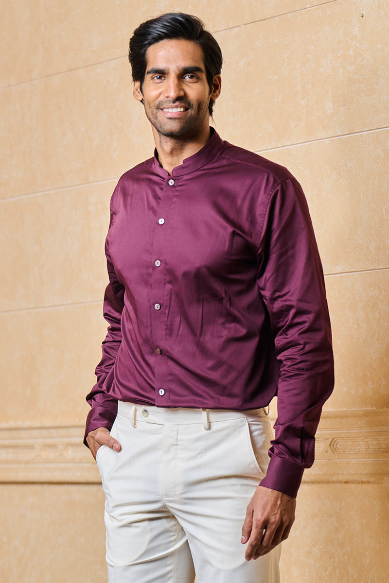 Wine Classic Cotton Shirt