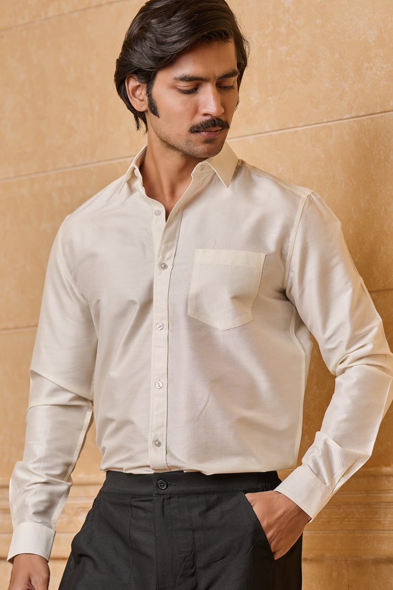 Ivory Viscose Silk Shirt