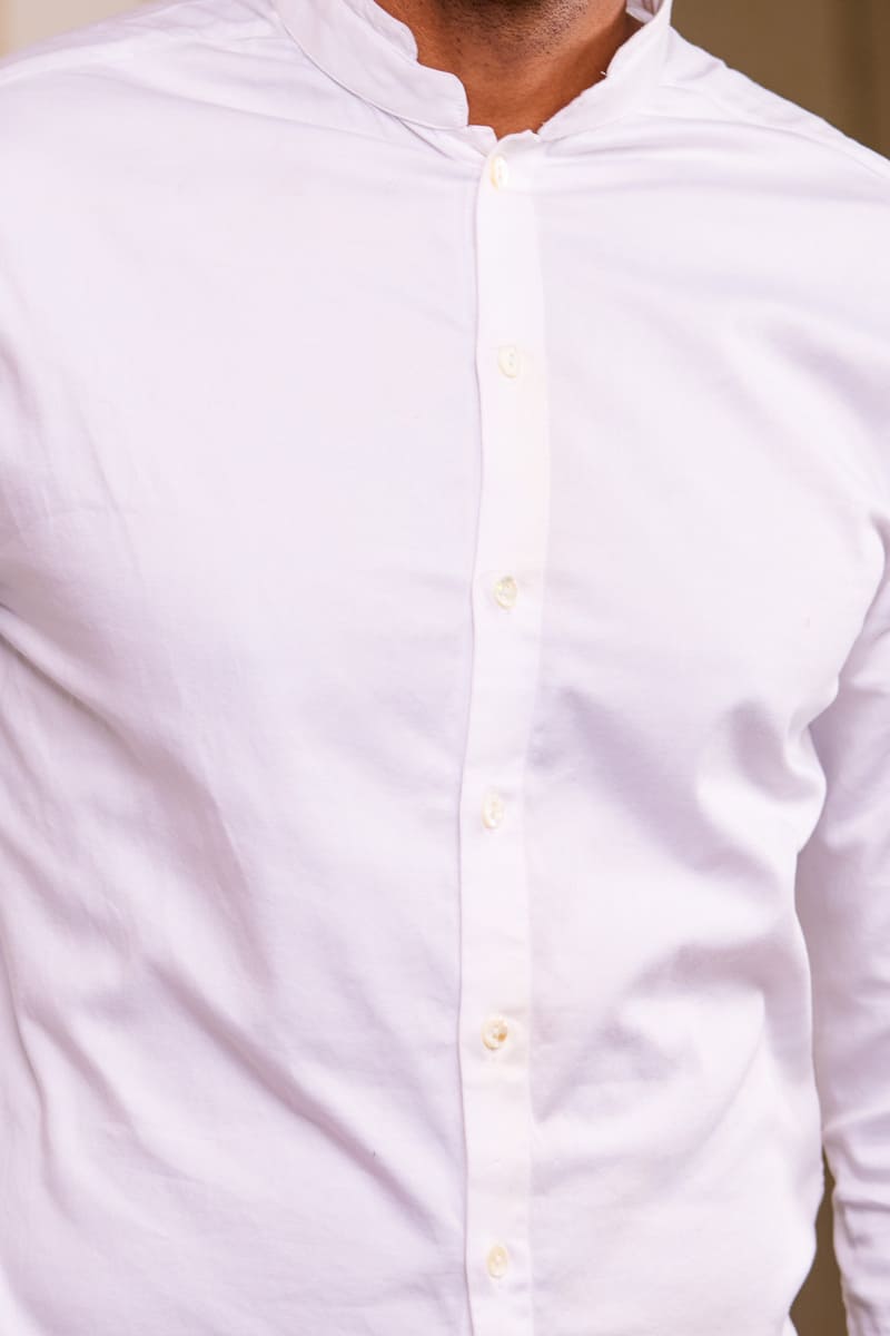 Ivory Cotton Satin Shirt