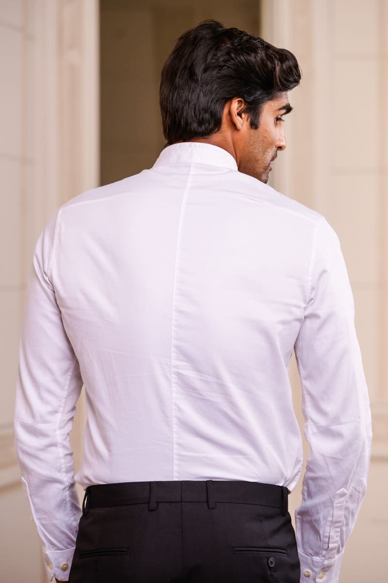 Ivory Cotton Satin Shirt