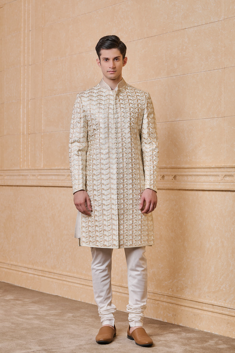 Ivory Embroidered Sherwani