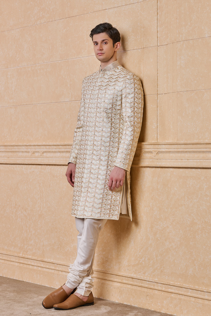 Ivory Embroidered Sherwani