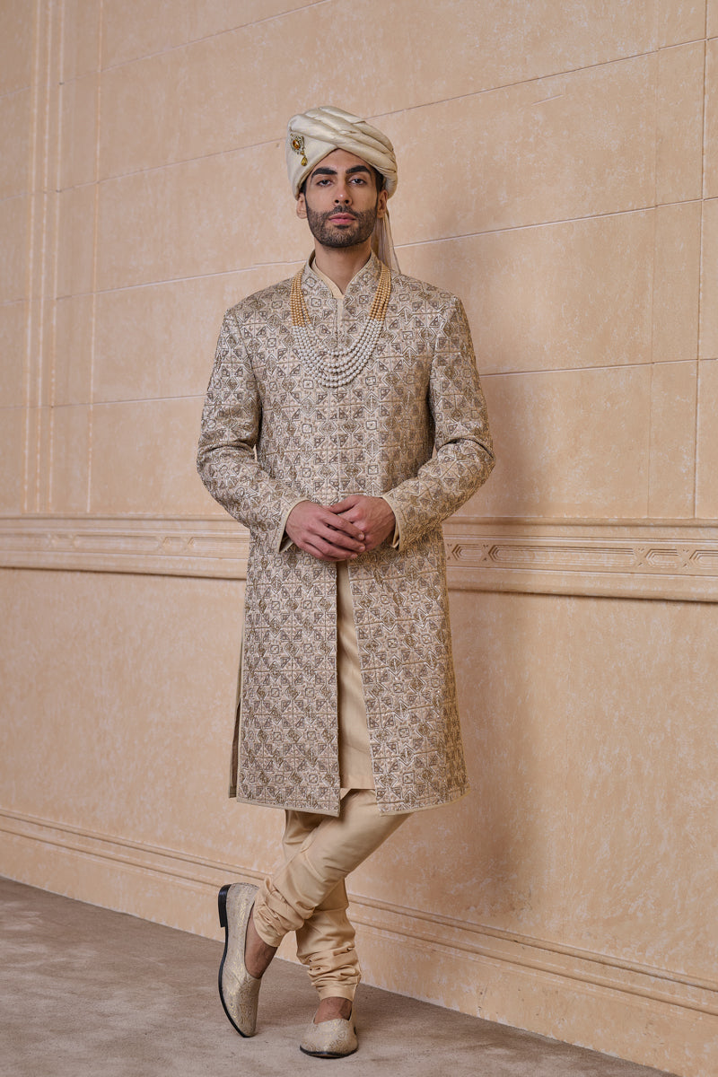 Gold Brocade Sherwani