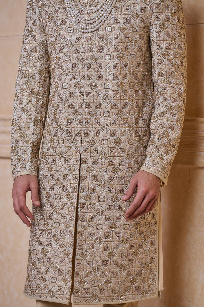 Gold Brocade Sherwani