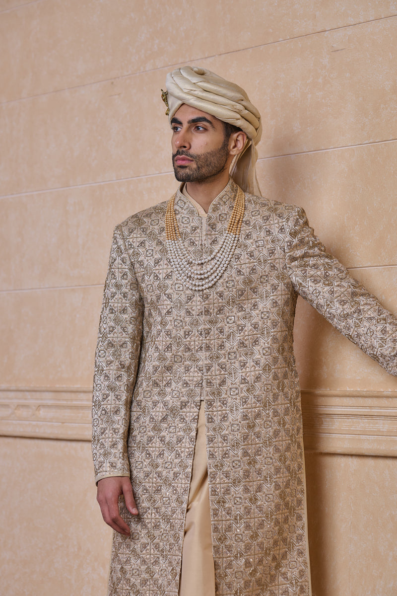 Gold Brocade Sherwani