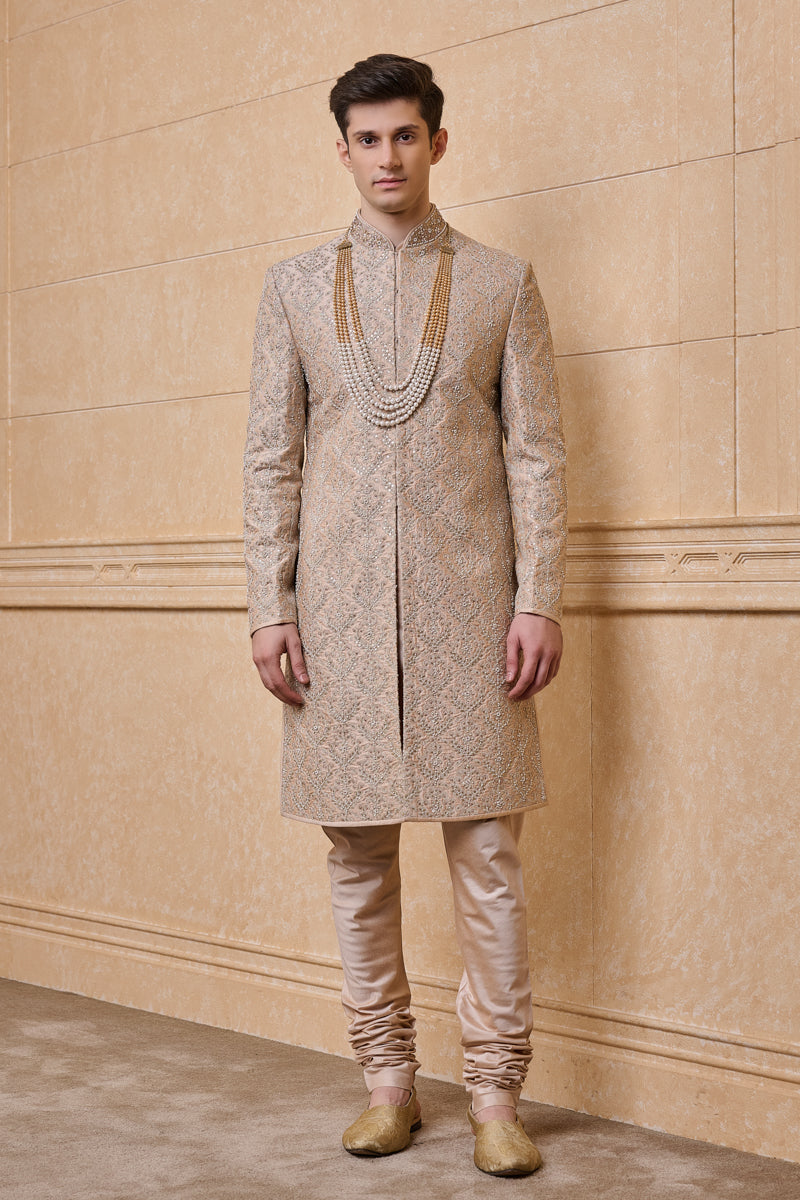 Pink All Over Embroidered Sherwani