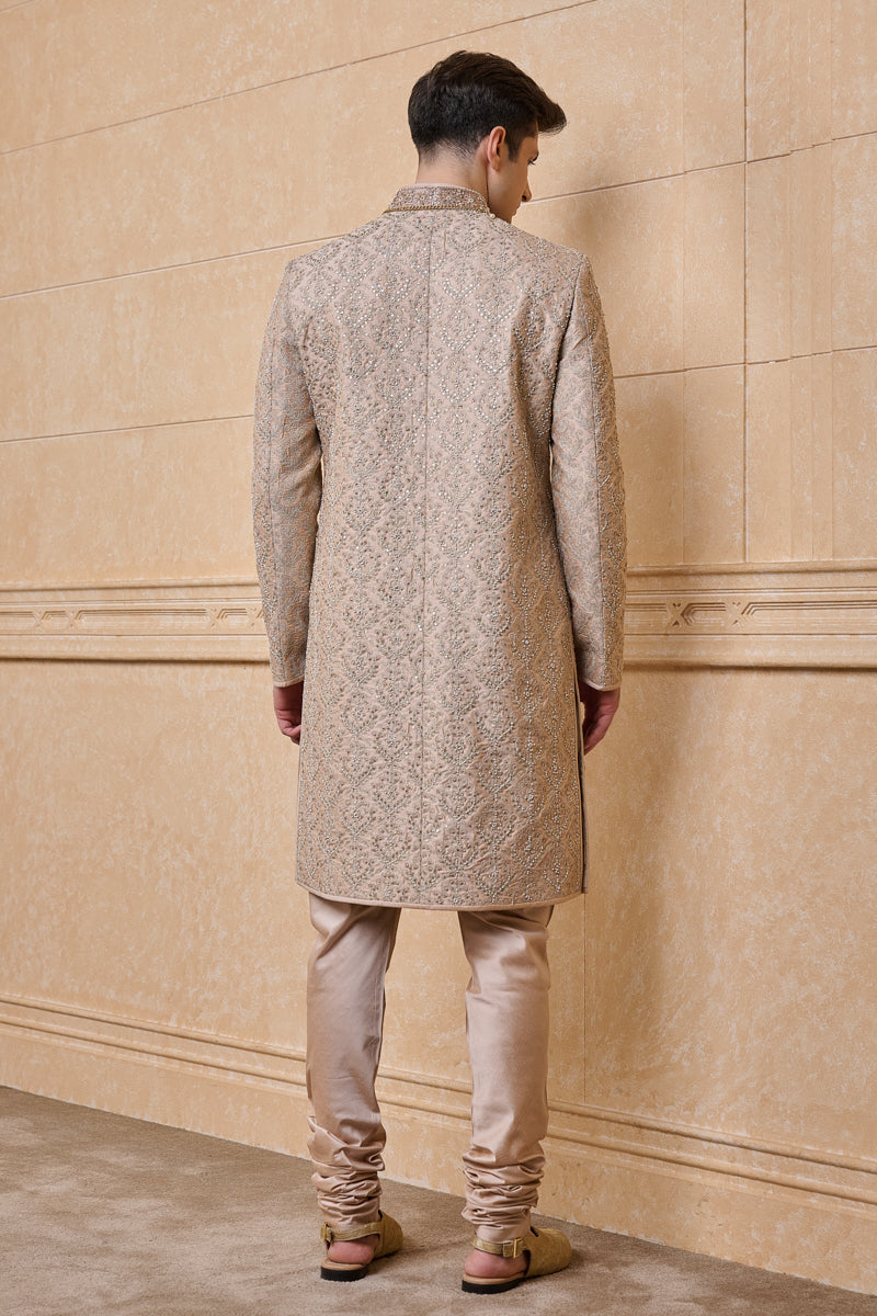 Pink All Over Embroidered Sherwani