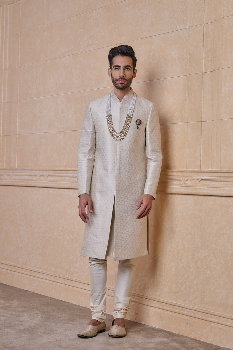 Ivory Brocade Sherwani