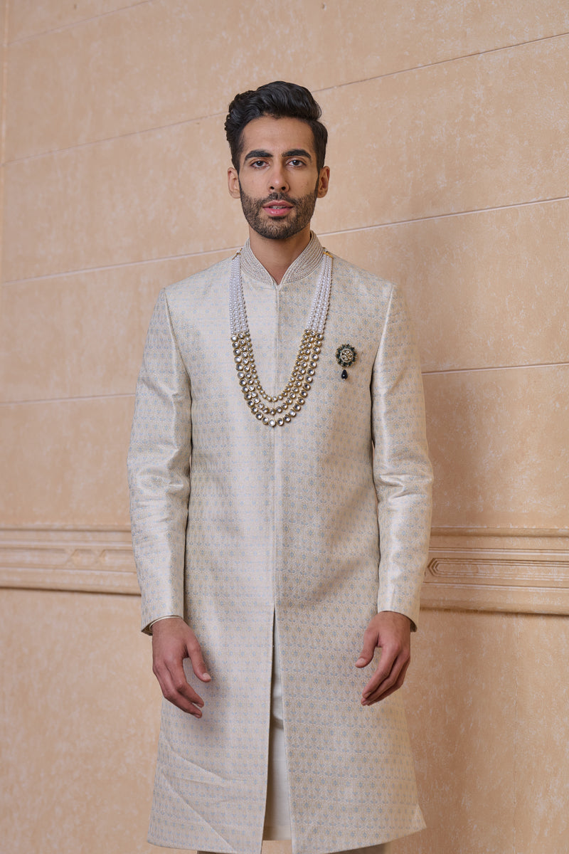 Ivory Brocade Sherwani