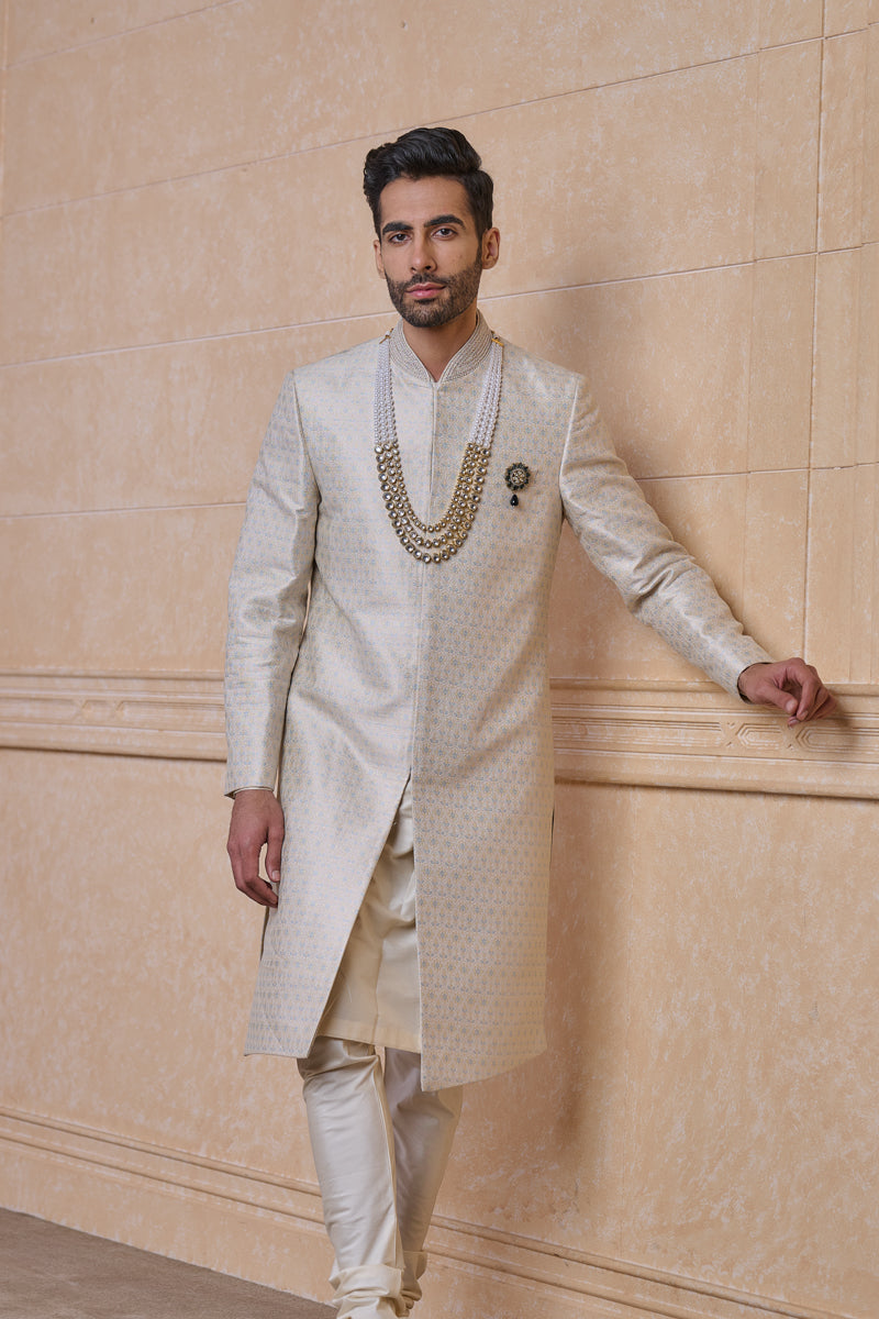 Ivory Brocade Sherwani