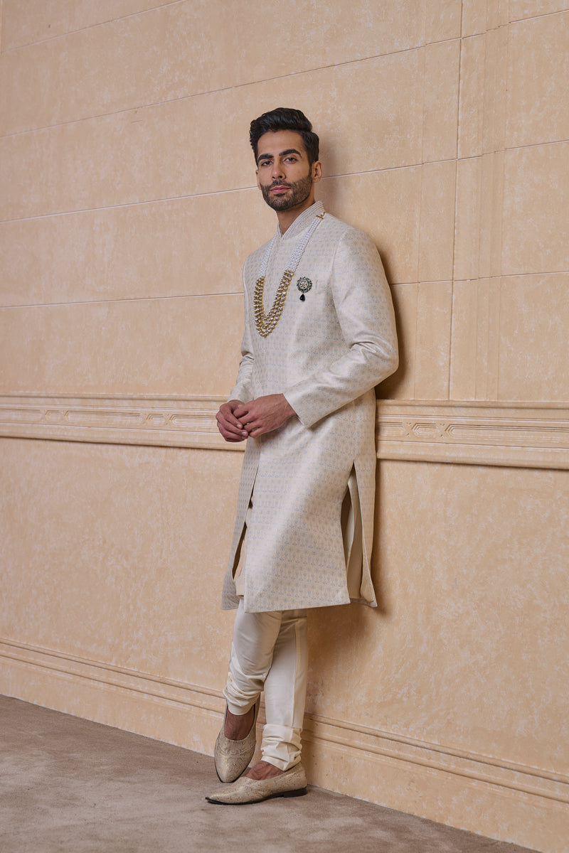 Ivory Brocade Sherwani