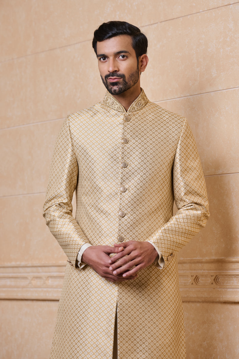 Ivory Brocade Sherwani