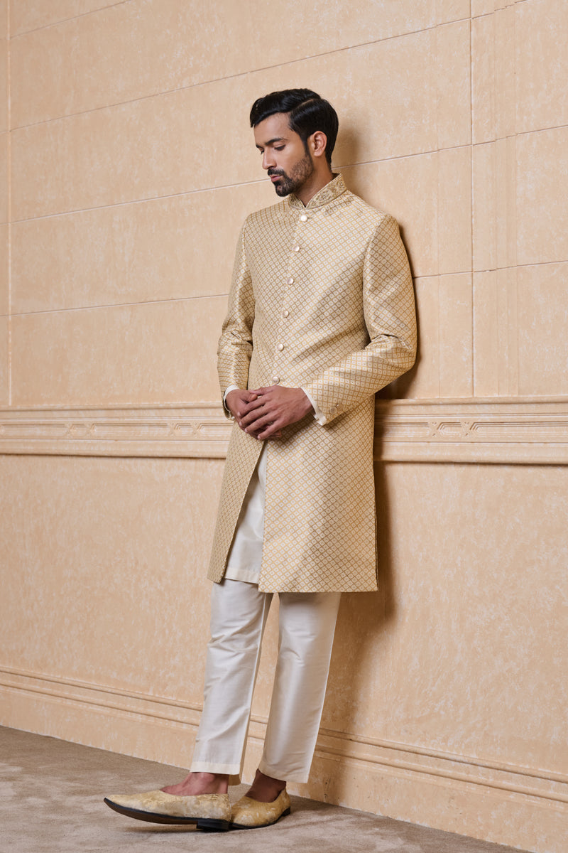 Ivory Brocade Sherwani