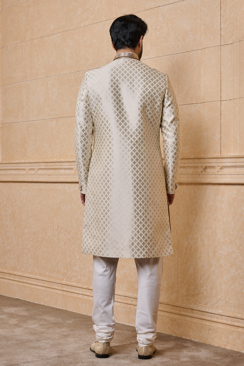 Ivory Brocade Sherwani