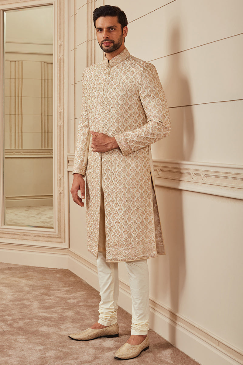 Gold All Over Dori Embroidered Sherwani