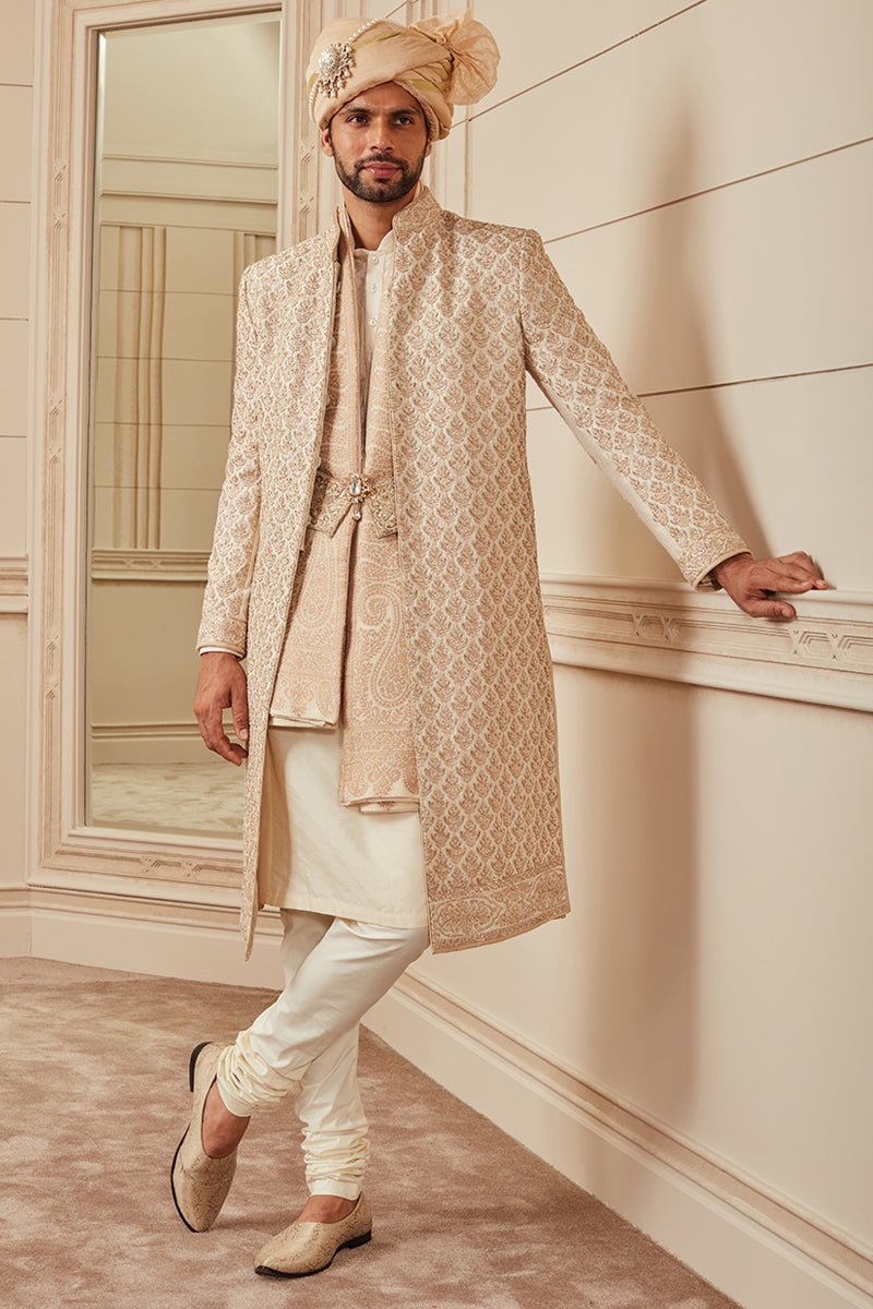 Gold All Over Dori Embroidered Sherwani