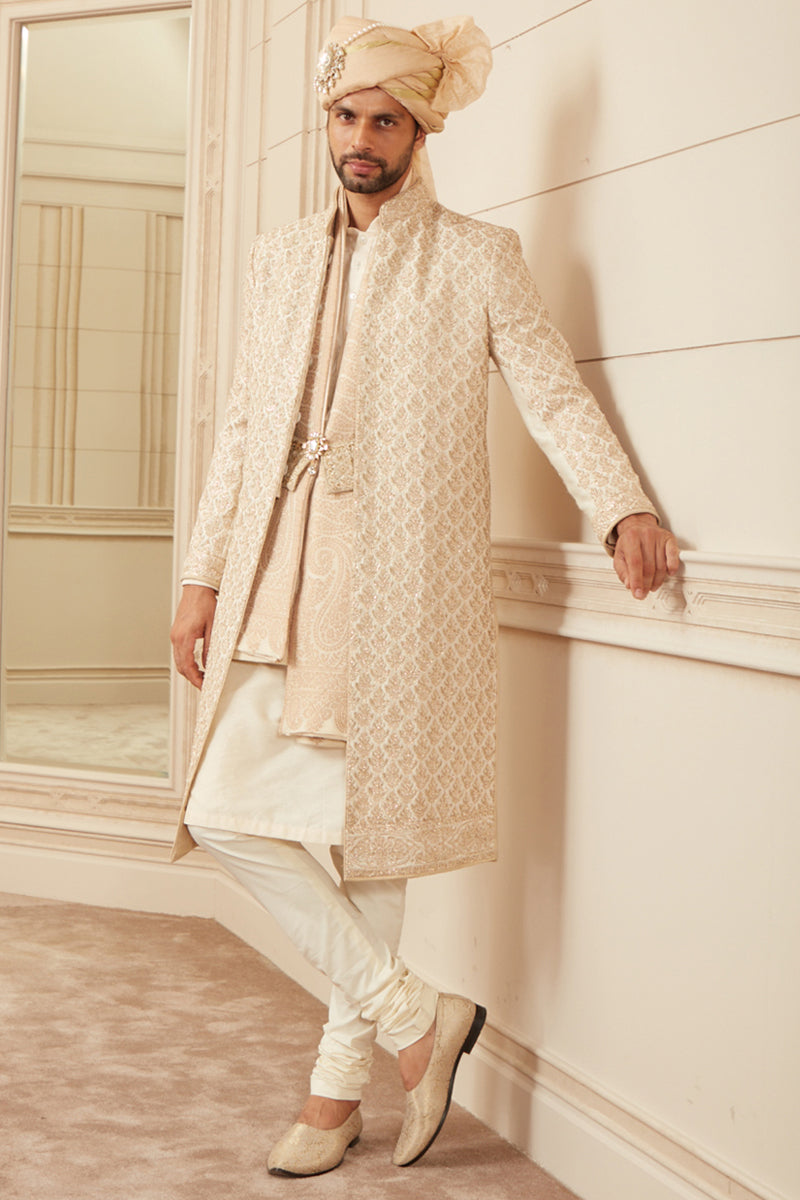 Gold All Over Dori Embroidered Sherwani