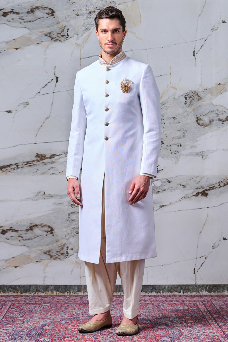 Ivory Linen Sherwani