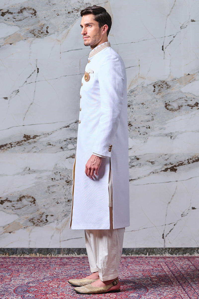 Ivory Linen Sherwani