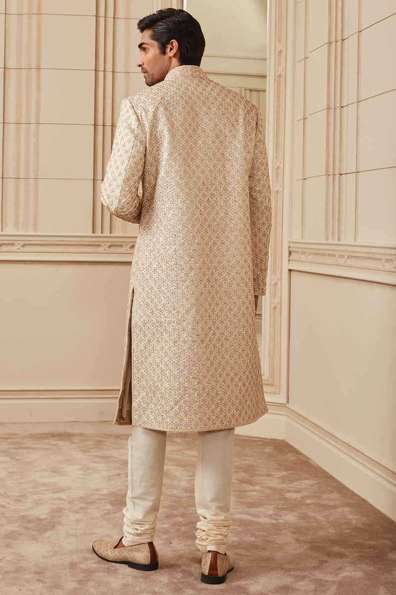 Ivory Brocade Sherwani