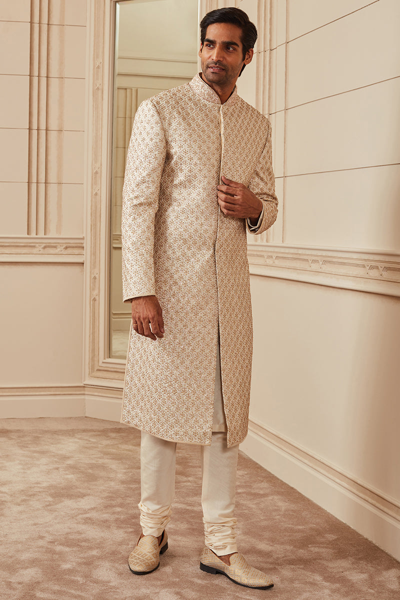 Ivory Brocade Sherwani