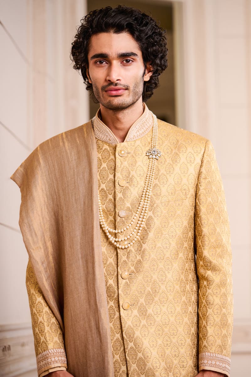 Gold Brocade Sherwani