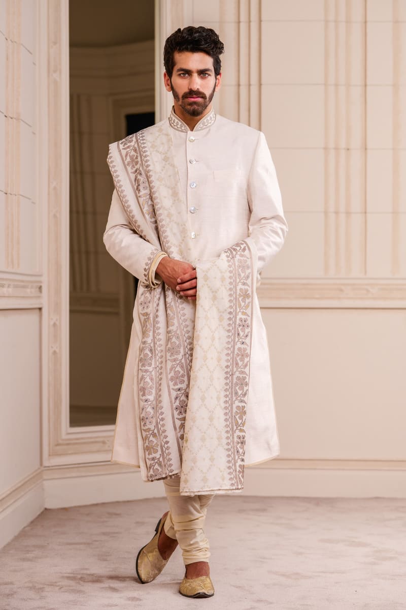 Ivory Classic Silk Sherwani