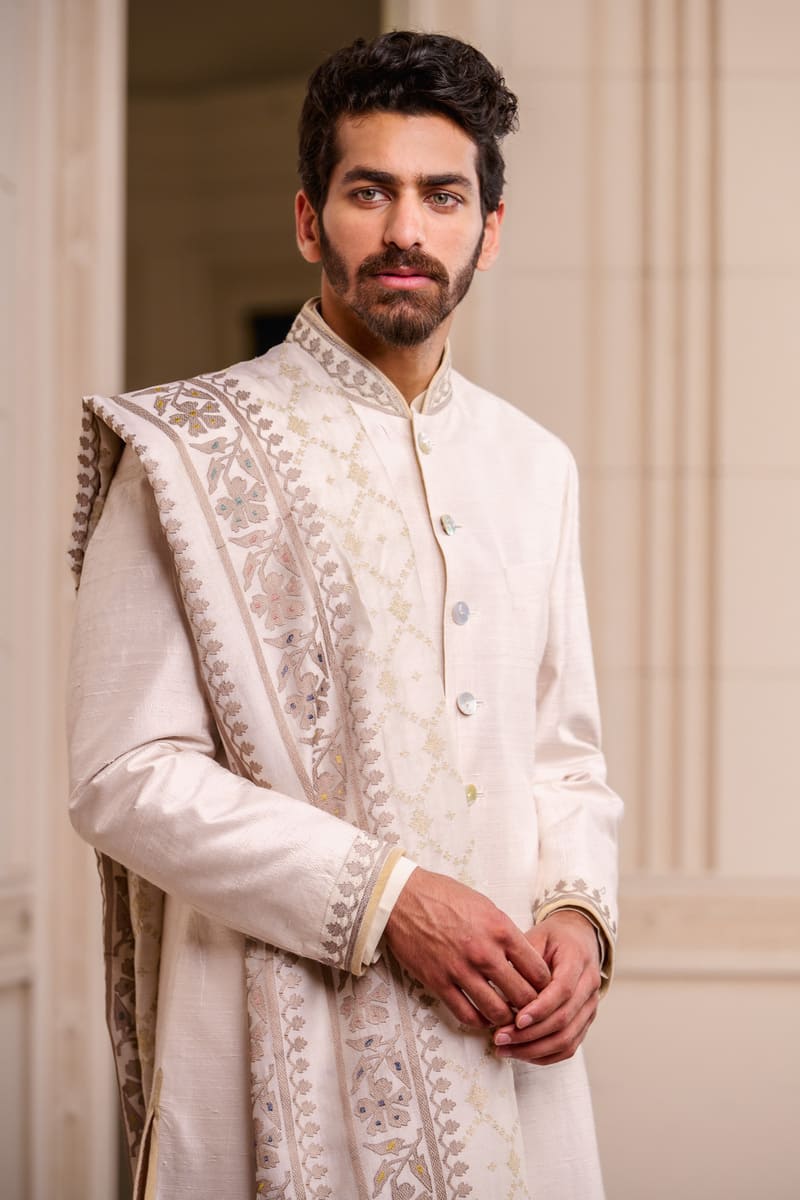 Ivory Classic Silk Sherwani