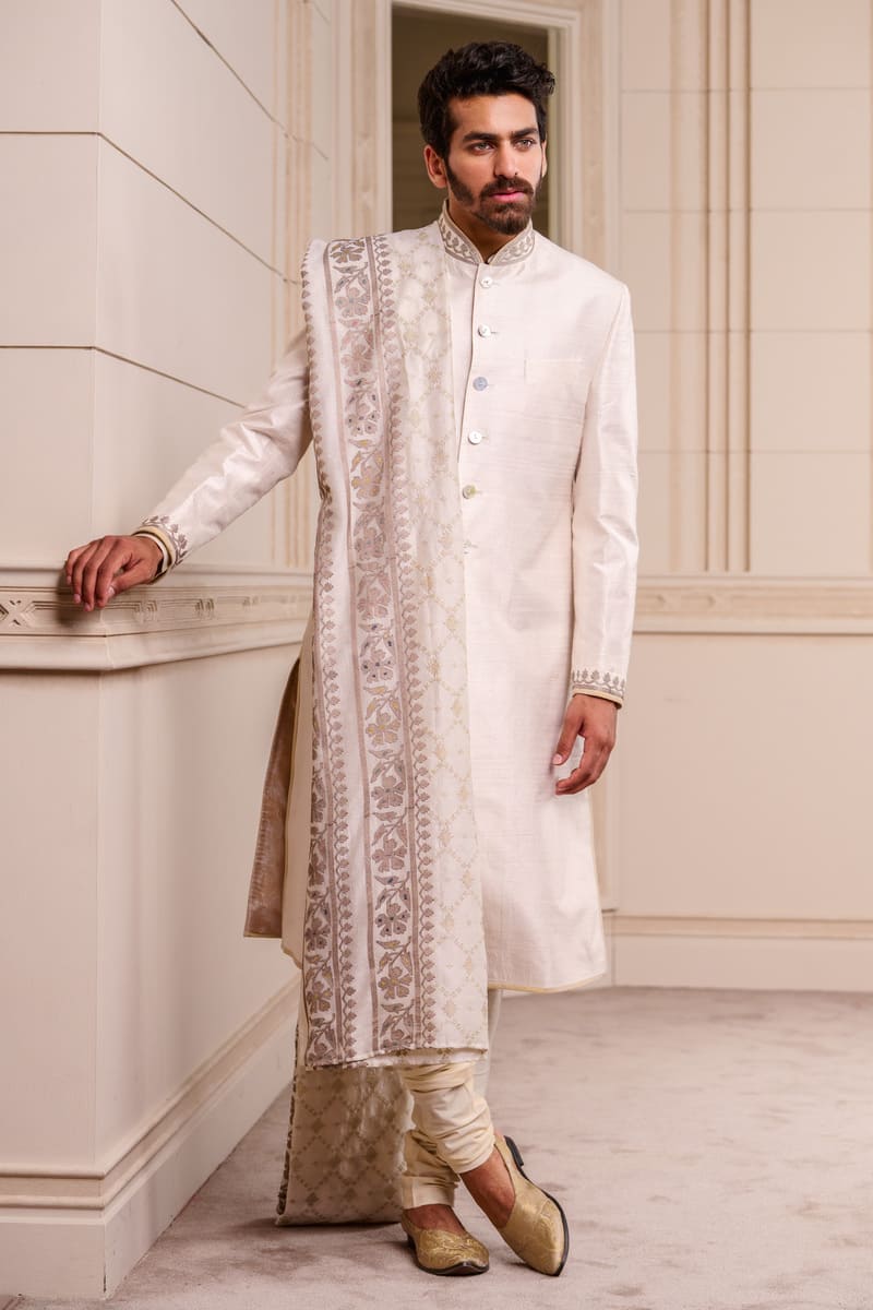 Ivory Classic Silk Sherwani