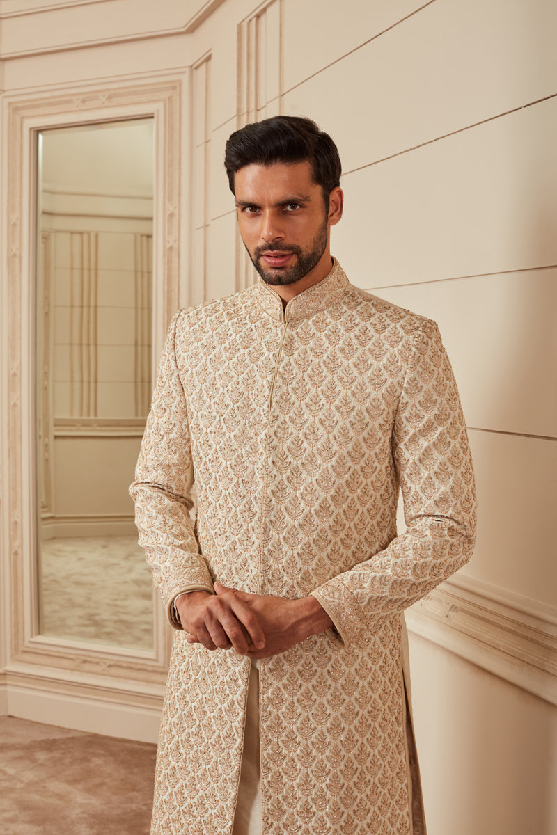 Ivory Dori Embroidered Sherwani