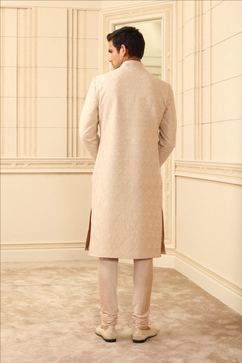 Nude Resham Embroidered Sherwani