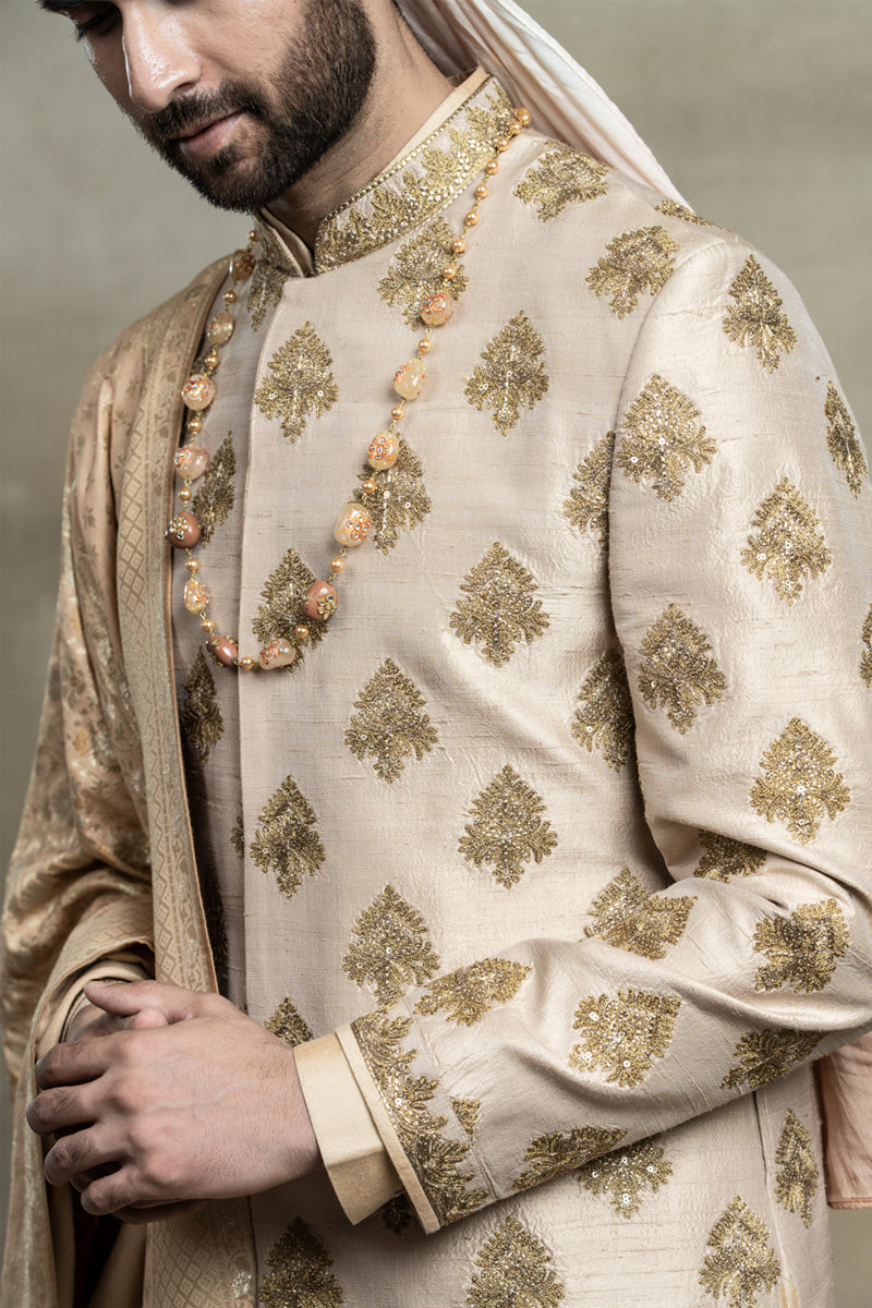 Gold Zardozi Embroidered Sherwani