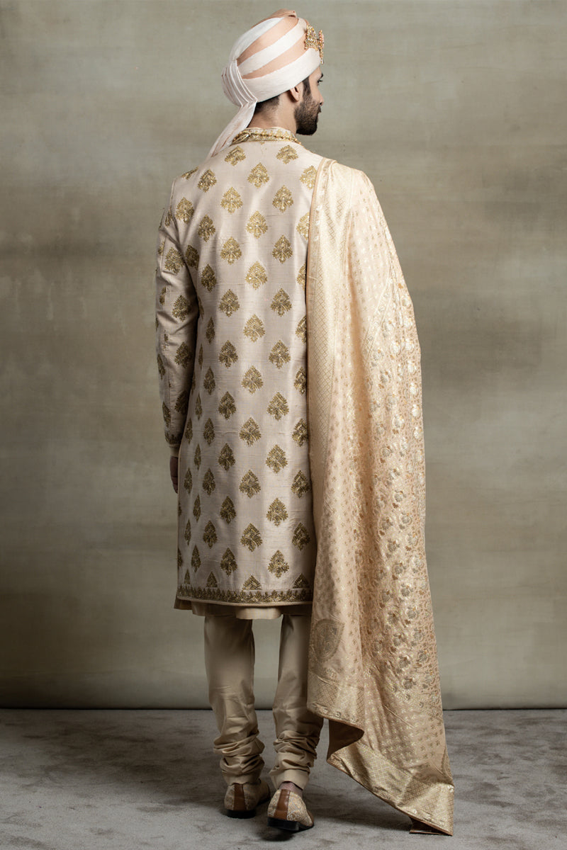 Gold Zardozi Embroidered Sherwani