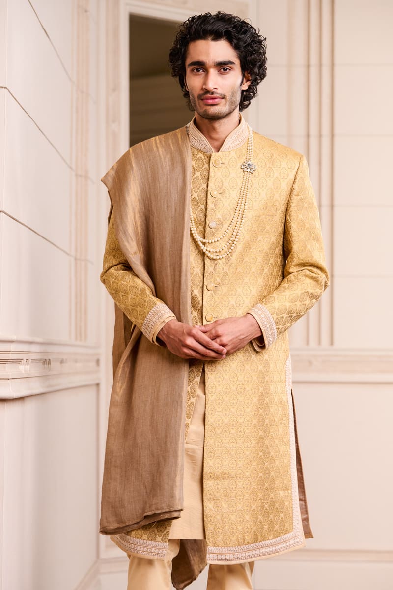 Gold Brocade Sherwani