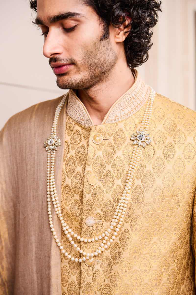 Gold Brocade Sherwani