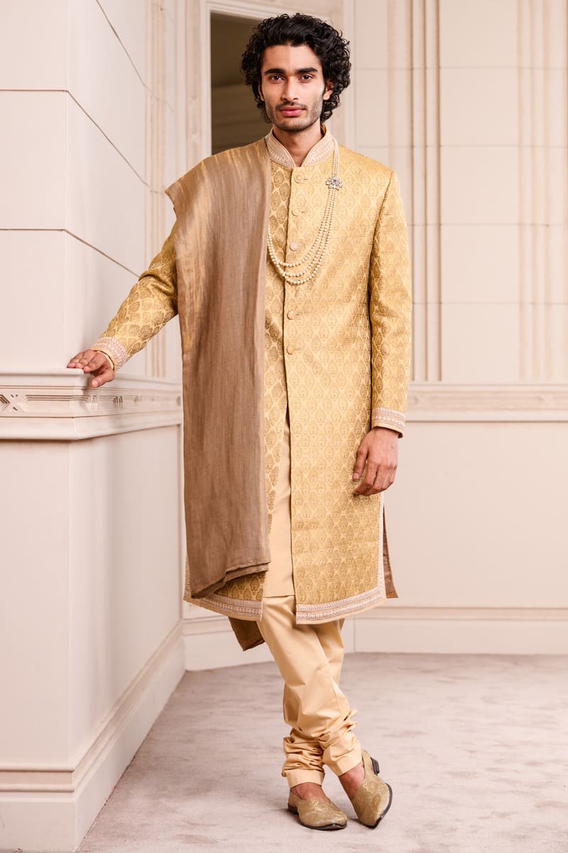 Gold Brocade Sherwani