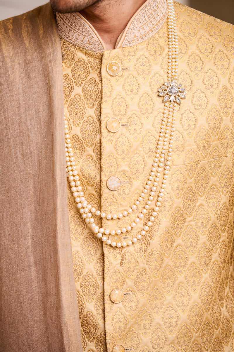 Gold Brocade Sherwani