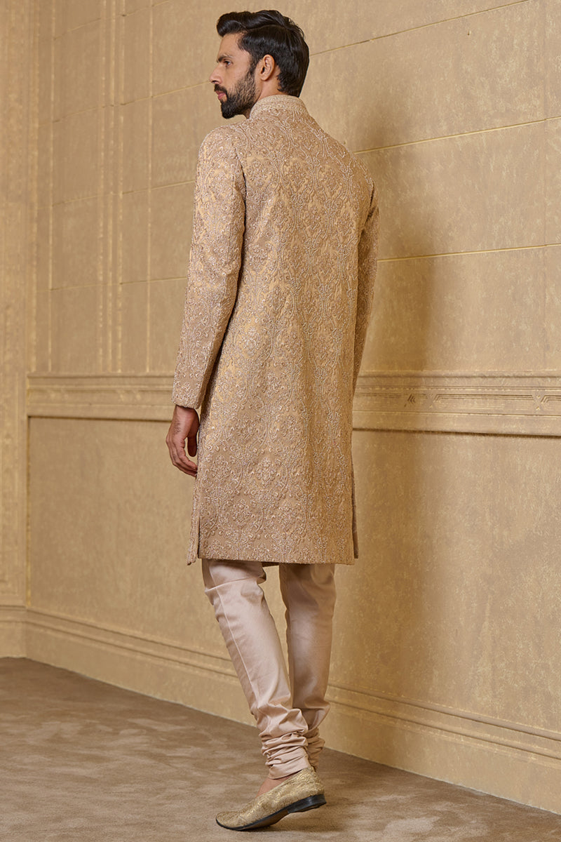 Pink Floral Embroidered Sherwani